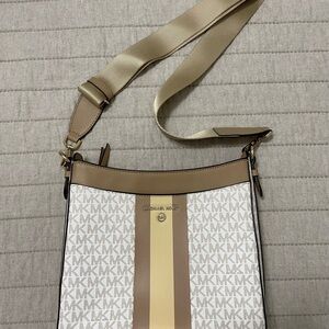 Michael Kors Beige and Cream Crossbody Bag